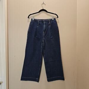 Boden Wide Leg Denim Culottes Cropped Jeans Size 4R